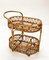 Mid-Century Italian Bamboo and Rattan Oval Serving Bar Cart, 1960s 10