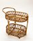 Mid-Century Italian Bamboo and Rattan Oval Serving Bar Cart, 1960s, Image 10