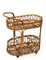 Mid-Century Italian Bamboo and Rattan Oval Serving Bar Cart, 1960s, Image 14