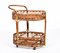 Mid-Century Italian Bamboo and Rattan Oval Serving Bar Cart, 1960s 8