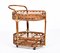 Mid-Century Italian Bamboo and Rattan Oval Serving Bar Cart, 1960s, Image 8