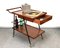 Mid-Century Italian Wooden Bar Trolley with Bottle Holder and Drawer, 1960s 14