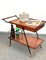 Mid-Century Italian Wooden Bar Trolley with Bottle Holder and Drawer, 1960s 11