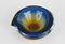 Posacenere o scodella in vetro di Murano ambrato e blu di Flavio Poli, Italia, anni '60, Immagine 4
