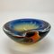 Submerged Murano Glass Ashtray or Bowl in Amber & Blue by Flavio Poli, Italy, 1960s 16