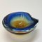 Submerged Murano Glass Ashtray or Bowl in Amber & Blue by Flavio Poli, Italy, 1960s 17