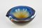 Submerged Murano Glass Ashtray or Bowl in Amber & Blue by Flavio Poli, Italy, 1960s 2