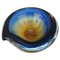 Submerged Murano Glass Ashtray or Bowl in Amber & Blue by Flavio Poli, Italy, 1960s 1