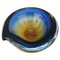 Submerged Murano Glass Ashtray or Bowl in Amber & Blue by Flavio Poli, Italy, 1960s, Image 1