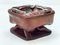 Mid-Century French Brown Leather and Glass Ashtray by Jacques Adnet, 1950s 8