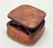 Mid-Century French Brown Leather and Glass Ashtray by Jacques Adnet, 1950s, Image 15