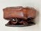 Mid-Century French Brown Leather and Glass Ashtray by Jacques Adnet, 1950s, Image 18