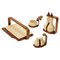 Servizio da tavola Mid-Century in ceramica bianca e teak nello stile di Alvar Aalto per Artek, anni '70, set di 4, Immagine 1