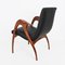 Italian Black Leather & Walnut Armchair by Malatesta & Mason, 1950s 7