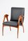 Italian Black Leather & Walnut Armchair by Malatesta & Mason, 1950s, Image 8