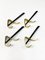 Mid-Century Italian Modern Brass & Lacquered Aluminum Coat Hooks, 1970s, Set of 4 4