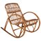 Mid-Century Italian Riviera Rattan and Bamboo Children's Rocking Chair, 1950s, Image 1