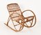 Mid-Century Italian Riviera Rattan and Bamboo Children's Rocking Chair, 1950s 2