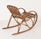 Mid-Century Italian Riviera Rattan and Bamboo Children's Rocking Chair, 1950s 5