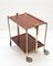 Mid-Century Wood and Golden Aluminium Foldable Bar Cart, 1950 2