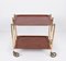 Mid-Century Wood and Golden Aluminium Foldable Bar Cart, 1950 3