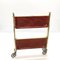 Mid-Century Wood and Golden Aluminium Foldable Bar Cart, 1950, Image 9