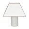 Mid-Century Italian White Ceramic and Faux Bamboo Table Lamp by Tommaso Barbi, 1970s 5