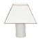 Mid-Century Italian White Ceramic and Faux Bamboo Table Lamp by Tommaso Barbi, 1970s, Image 5