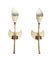 Italienische Mid-Century Tulip Wandleuchten aus Messing & emailliertem Aluminium von GCME, 1950er, 2er Set 6