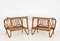 Tavolini portariviste Mid-Century in bambù con ripiano in vetro, Italia, anni '60, set di 2, Immagine 1