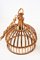 Lámpara colgante Riviera francesa italiana Mid-Century redonda de bambú y ratán, años 60, Imagen 12