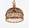 Mid-Century Italian French Riviera Bambo & Rattan Round Pendant Lamp, 1960s 10