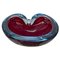 Mid-Century Italian Ruby Red Sommerso Murano Glass Decorative Bowl from Toso, 1960s 1