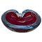 Mid-Century Italian Ruby Red Sommerso Murano Glass Decorative Bowl from Toso, 1960s, Image 1