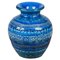 Blaue italienische Mid-Century Vase aus Terrakotta von Aldo Londi für Bitossi, 1960er 1