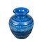 Blaue italienische Mid-Century Vase aus Terrakotta von Aldo Londi für Bitossi, 1960er 4