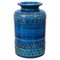 Mid-Century Italian Blue Ceramic Vase by Aldo Londi for Bitossi, 1960s, Image 1