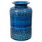 Vaso Mid-Century in ceramica blu di Aldo Londi per Bitossi, Italia, anni '60, Immagine 1