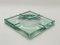 Mid-Century Italian Green Crystal Glass Squared Ashtrays from Fontana Arte, Set of 2, Image 5