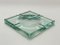 Quadratische italienische Mid-Century Aschenbecher aus grünem Kristallglas von Fontana Arte, 2er Set 5