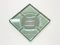 Quadratische italienische Mid-Century Aschenbecher aus grünem Kristallglas von Fontana Arte, 2er Set 3