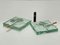 Mid-Century Italian Green Crystal Glass Squared Ashtrays from Fontana Arte, Set of 2 9