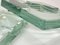 Mid-Century Italian Green Crystal Glass Squared Ashtrays from Fontana Arte, Set of 2 7