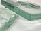 Mid-Century Italian Green Crystal Glass Squared Ashtrays from Fontana Arte, Set of 2, Image 7