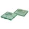 Mid-Century Italian Green Crystal Glass Squared Ashtrays from Fontana Arte, Set of 2, Image 1