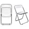 Black and Transparent Plia Chairs by Giancarlo Piretti for Anonima Castelli, Set of 2 1