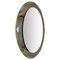 Mid-Century Italian Oval Mirror with Bronzed Graven Frame from Cristal Arte, 1960s 1
