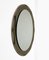 Mid-Century Italian Oval Mirror with Bronzed Graven Frame from Cristal Arte, 1960s 2