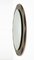 Mid-Century Italian Oval Mirror with Bronzed Graven Frame from Cristal Arte, 1960s, Image 7