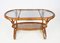 Mid-Century Dutch Oval Rattan and Bamboo Coffee Table with Glass Top by Kaare Klint, 1950s, Image 8